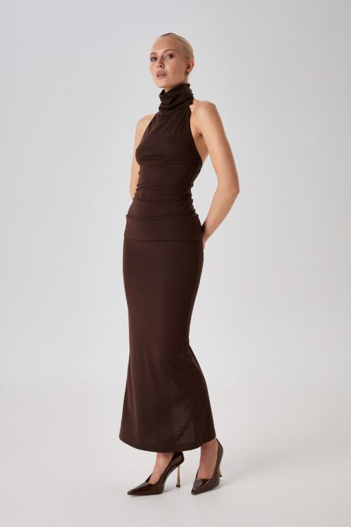 Юбка миди прямая из трикотажа