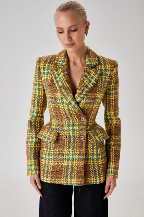 Жакет твидовый с бортиками