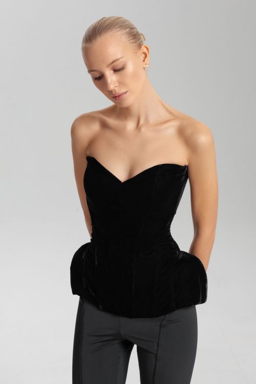 Корсет из бархата с бортами