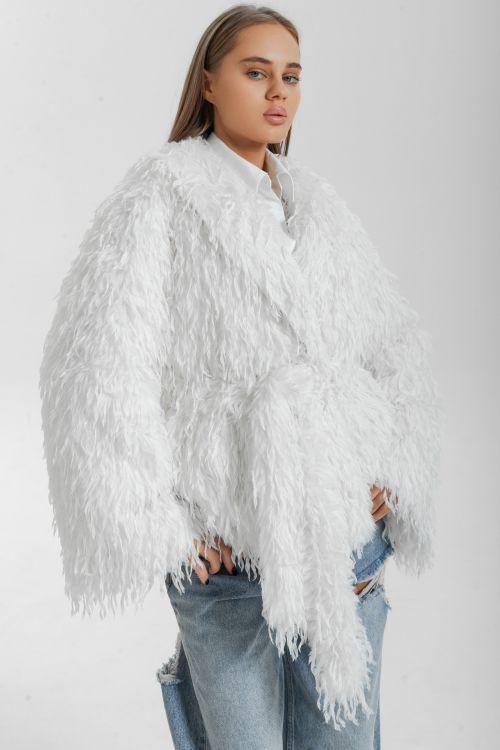 Шуба с длинным ворсом