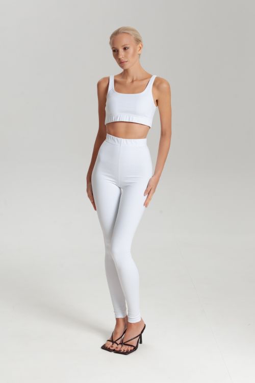 Топ и лосины белого цвета Sport