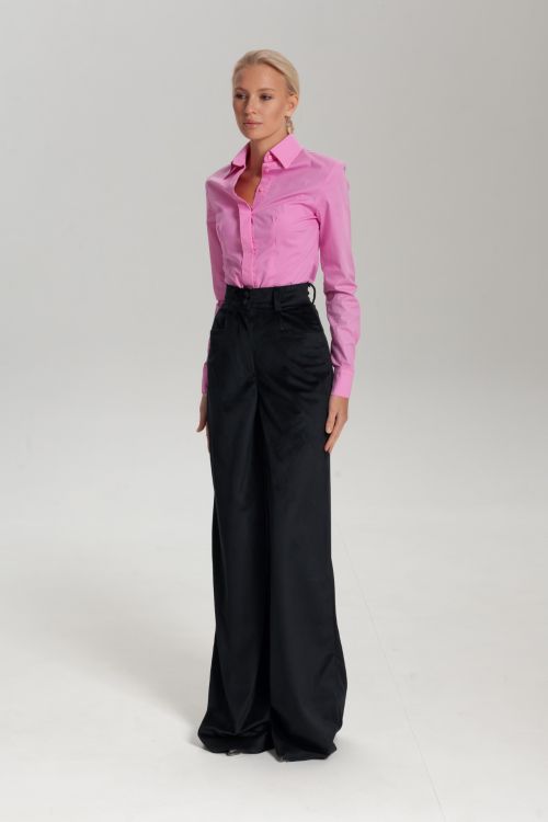 Брюки-палаццо из хлопкового бархата