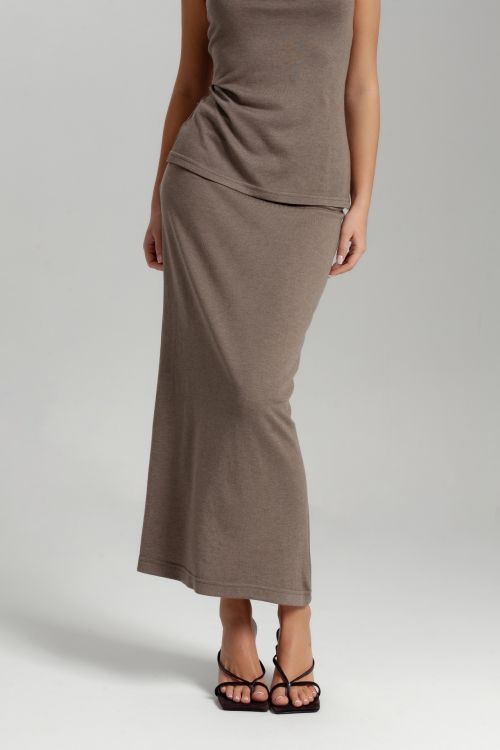 Юбка миди прямая из трикотажа